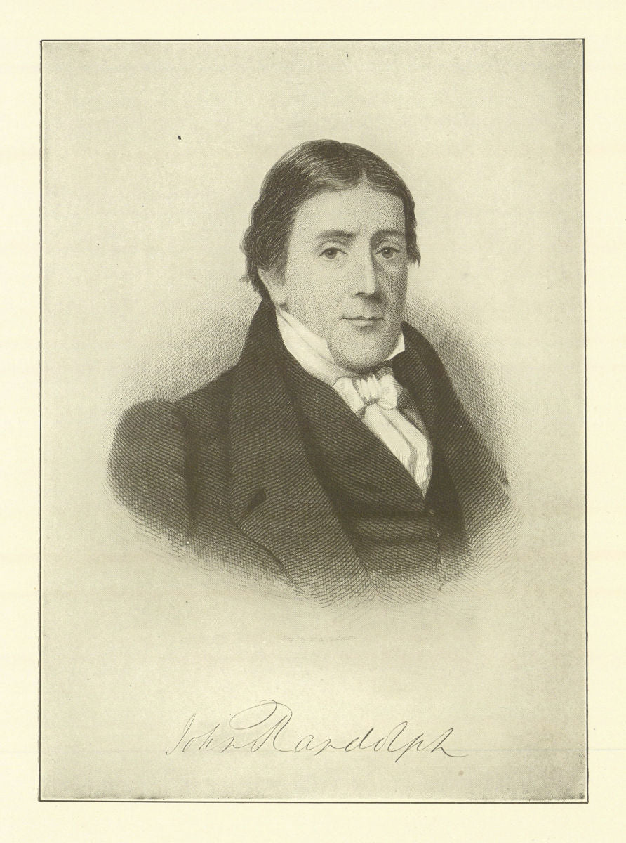 John Randolph. Virginia 1907 old antique vintage print picture